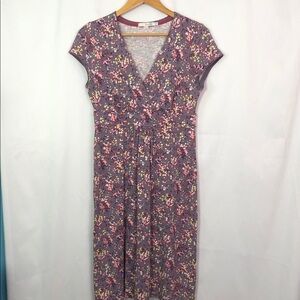 Boden Women’s  Faux  Wrap  Midi  Ponte  Knit 
V Neck Ruching Dress Size 8